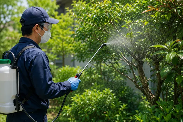 害虫駆除作業の様子